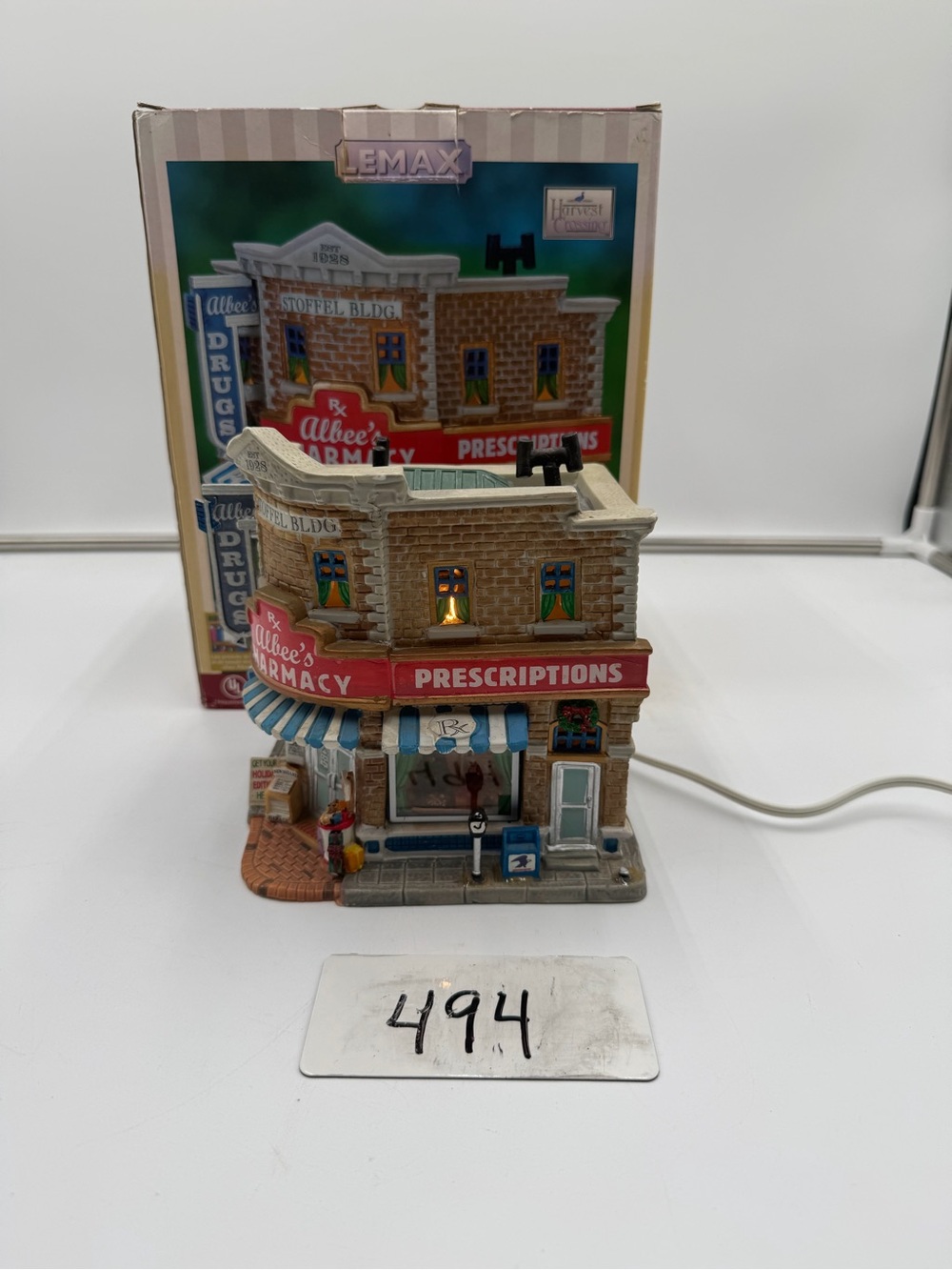 Lemax Harvest Crossing Albee’s Pharmacy Lighted Christmas Village 2007 w Box